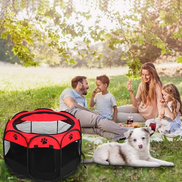 Вольєр для цуценят та тварин, розкладний вольєр для собак, кроликів, морських свинок, котів, для використання в приміщенні або на вулиці, 81 x 45 см