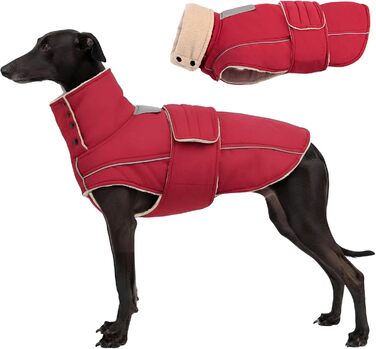 Теплий зимовий одяг для собак ASENKU: куртка та плащ для великих собак з відбиваючим коміром, водонепроникний, червоно-коричневий, 3XL/Large