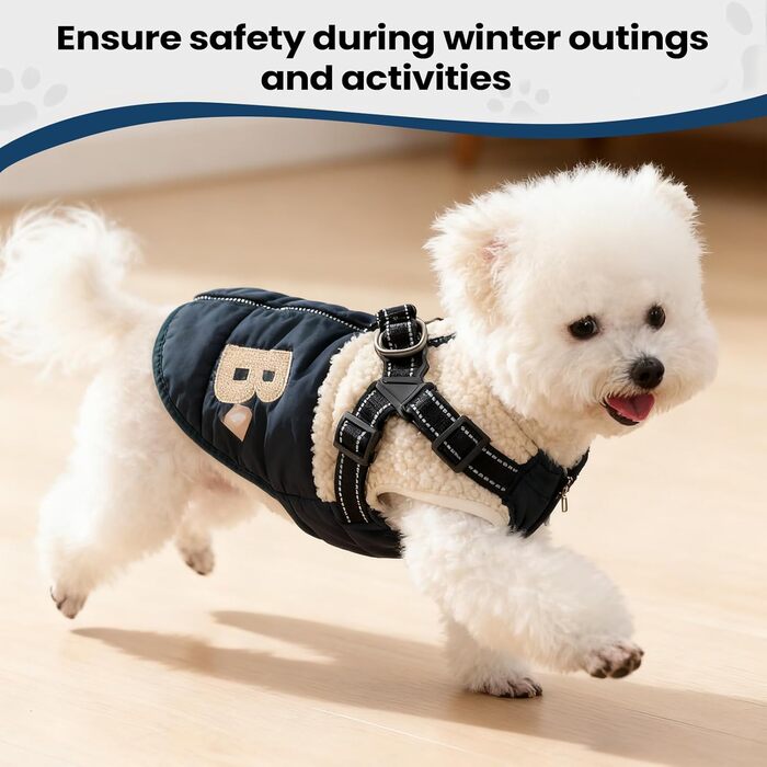 Теплий зимовий нашийник для собак з флісовою підкладкою - нашийник для цуценят з отвором для шлейки - для маленьких та середніх собак, осінь, прогулянки, зелено-білий