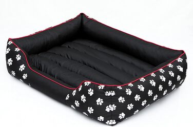 Крісло-ліжко для собак XL 110x90 см, чорне з лапами (L - 60x50 см)