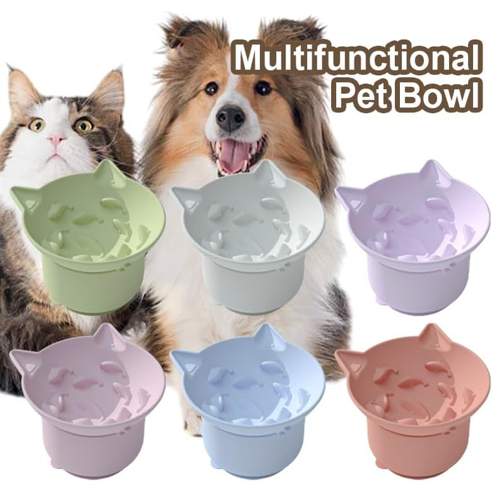 Набір мисок для котів Suyoku: повільне годування, проти блювоти, з підставкою, зелений