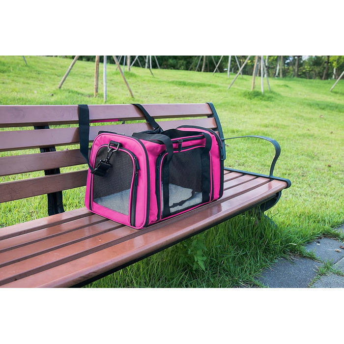 Транспортна переноска для котів та собак, складна, розмір M, Magenta