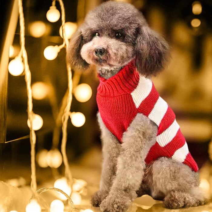 Пуловер для собак на Різдво: теплий в'язаний пуловер з візерунком оленя для собак та цуценят. Ідеальний костюм для святкування Різдва та подарунок для вашого улюбленця