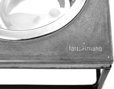 FEEDO - годівниця для собак з бетону | Подвійний миска | Аксесуари для собак (S, світло-сірий)