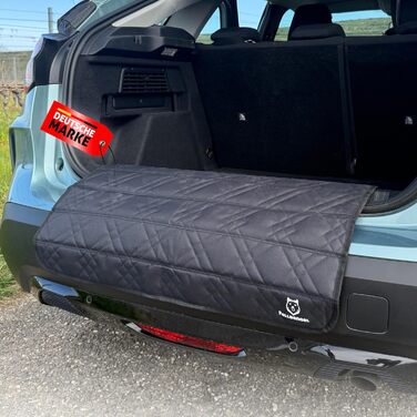 Захист краю багажника для автомобіля: міцний кріплення на липучці + гачки, захист для собак, килимок у багажник, захист краю багажника, ідеальна посадка, міцний матеріал, чорний колір