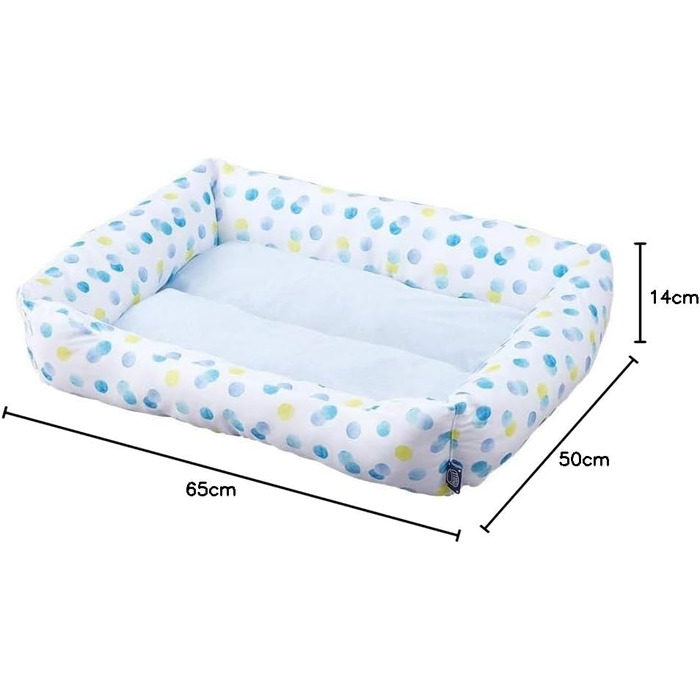 Килимок для домашніх тварин Iris Ohyama, корзина-подушка, миючий, з бортиком, 40x69x12 см, антиковзаюча, PCB-20P, для собак (великих порід, з принтом)