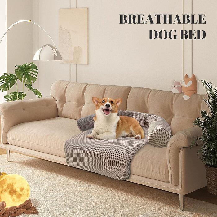 Килимок для собак Johnear: м'яке ліжко-подушка для захисту дивану, великий, середній, маленький, 110x105x15 см, бежевий