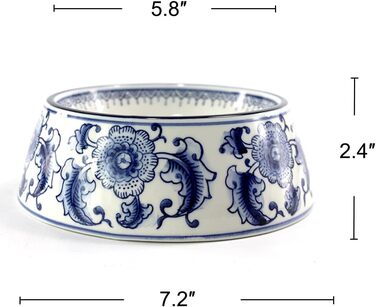 Набір мисок для корму та води для собак та котів SYNWISH, 14,7 x 18,3 x 6,1 см, блакитний та білий