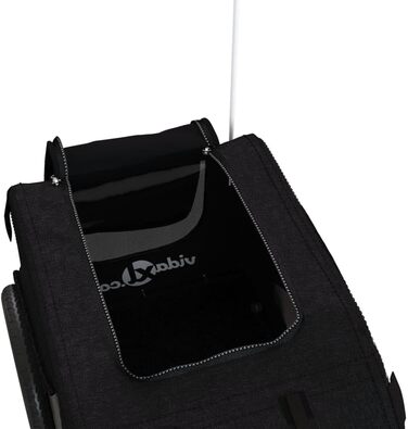 Фургон для собак VidaXL - чорний, 45 кг, з прапором та відбивачами, 133.5 x 69 x 73.5 см