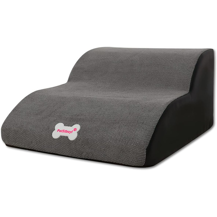 Сходинки для домашніх тварин Galatée знімні, сірого кольору, 2 сходинки, знімний чохол на блискавці