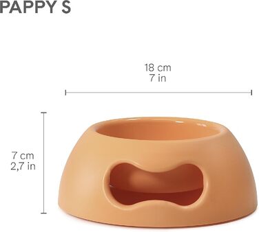 Миска для собак та котів UNITED PETS Pappy, екологічна, з Італії, 350 мл, помаранчевий колір