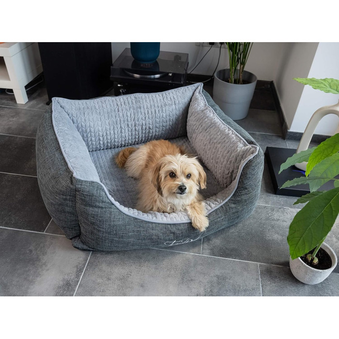 TrendPet VitaBed сірий - ортопедичне преміум-ліжко для собак з матрацом з 5 см Memory Foam (80x70 см)