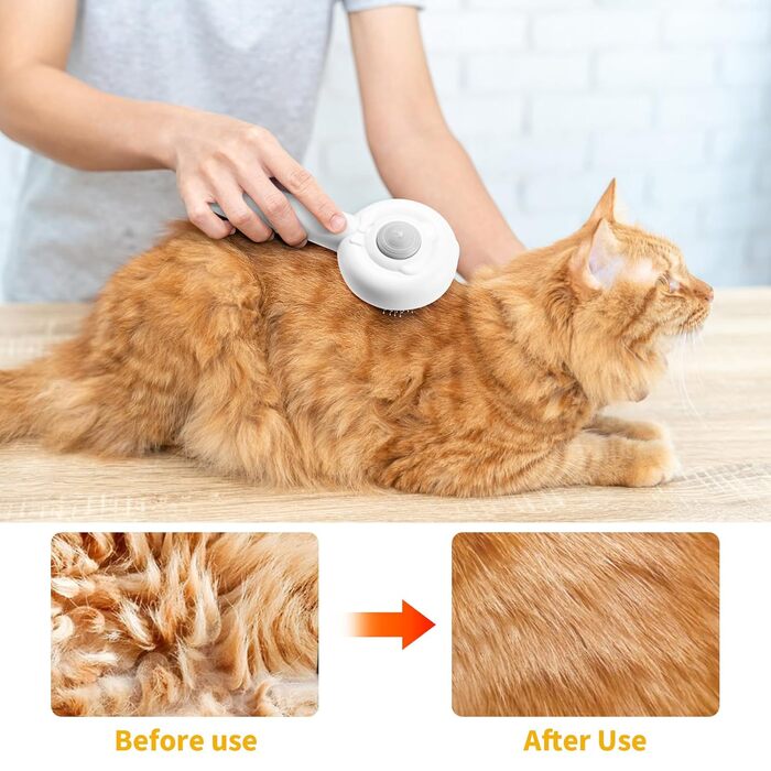 Електрична щітка для собак та котів 2-в-1 з точилкою для кігтів, сіра. Видаляє 90% відмерлої та розпушеної шерсті, підходить для середніх та довгошерстих тварин