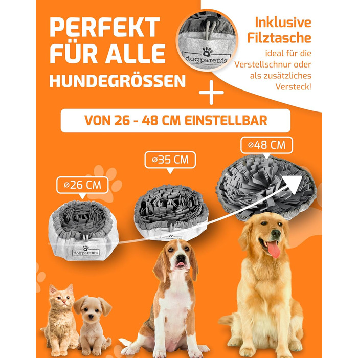 Schnüffelteppich для собак DOGPARENTS® – килимок для пошуку та розваг, міцний, для малих та великих собак, зелений (сірий)