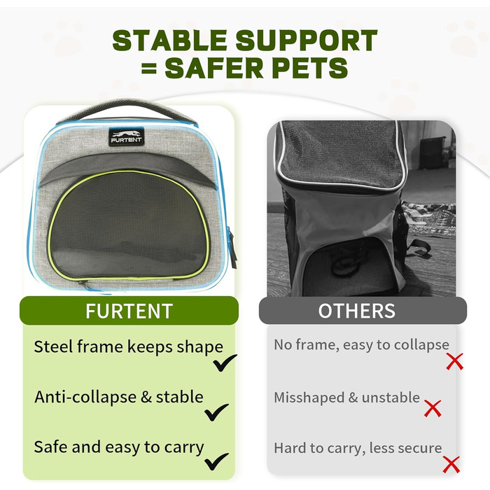 Сумка-переноска для тварин, складна, дихаюча, з леєрою, для цуценят, кошенят, морських свинок (до 3,6 кг), сіро-зелена