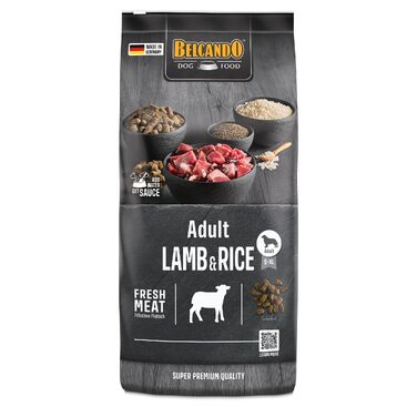 Сухий корм для дорослих собак BELCANDO Adult Lamb & Rice з ягнятими та рисом для чутливого травлення, 12.5 кг