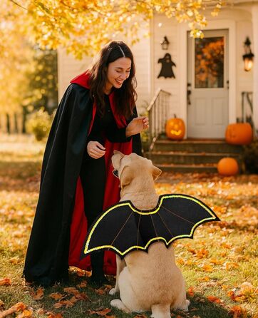 Костюм на Хелловін для собак: крила кажана, карнавальний костюм для тварин, для цуценят, маленьких, середніх та великих собак, веселе косплей, розмір L-XL