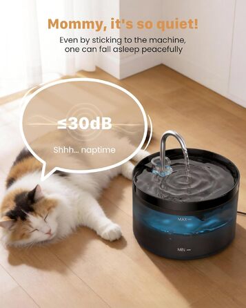 Фонтанчик для котів GIOTOHUN 3.2л з LED підсвіткою та фільтром (чорний) - Автоматична поїлка для котів