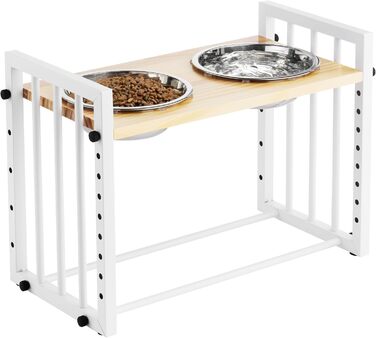 Підвищена годівниця для собак Navaris - Регульована висота, нержавіюча сталь 304, 1180 мл, миється в посудомийній машині, з клейкими точками