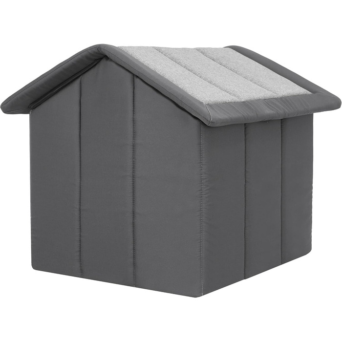 Будка для собак, вольєр, місце відпочинку, клітка для тварин, притулок для собак, вольєр для собак, будка для домашніх тварин, вольєр для домашніх тварин, будка з екологічного льону та чорного оксфорду, R6: 72 x 76 см, екологічний льон + чорний оксфорд, R