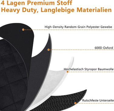 Захисна килимок у багажник для собак Lydonberg, універсальний, неслизький, водонепроникний, для заднього сидіння, міцний, можна прати, для подорожей в авто, вантажівці, SUV (чорний)