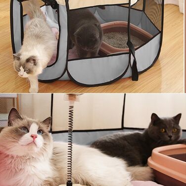 Клітка-забіг для цуценят та собак, складана, сірого кольору, 73x73x43 см