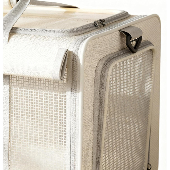 Транспортна переноска для собак та котів | Переноска для тварин | Для прогулянок, подорожей в авто | Кремового кольору