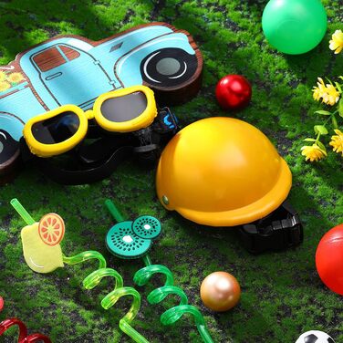 Захисні окуляри для собак, шолом, UV-захист, розмір S (Рожевий/Жовтий)