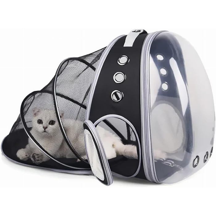 Транспортна сумка для собак та котів JUMI - переноска для котів та собак, рюкзак для тварин, аксесуари для котів, дорожня сумка, регульований ремінь, вентиляційні решітки (сірий, з складками)