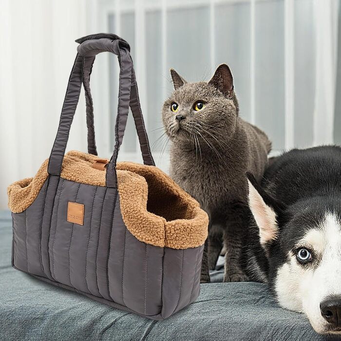 Сумка-переноска для цуценят та собак | Сумка для собак | Стильна та легка переноска для домашніх тварин для подорожей | Переноска для котів | Сумка для собак та котів з комфортним дизайном | Переноска для домашніх тварин сірого кольору