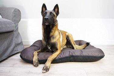 Лежак для великих собак 4L Textil KLEO, темно-зелений, 110x90 см, знімний чохол, ортопедичний матрац, праний, XXL