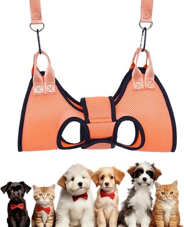 Серветка для догляду за лапами собак - гамак для стрижки нігтів, допомога у догляді за кігтями, система фіксації для спа-процедур | Колір: помаранчевий