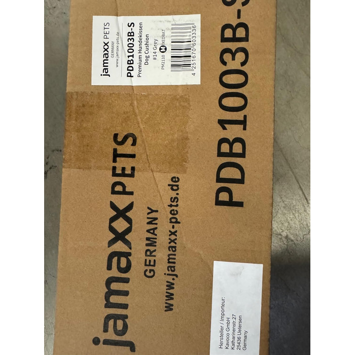 Jammaxx-Pets Преміум подушка для собак, ортопедична, 65x50 см (S), сіра