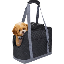 Сумка-переноска для собак та котів, чорна, дихаюча, з кишенями, для маленьких собак, цуценят, кроликів, миючий матеріал