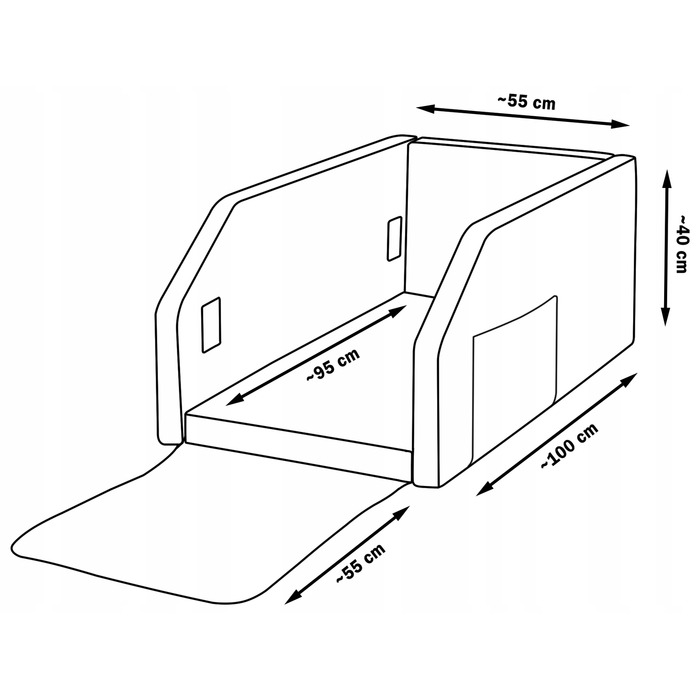 Автомобільний килимок Velinda XL, пластик, чорний, 40 x 100 см