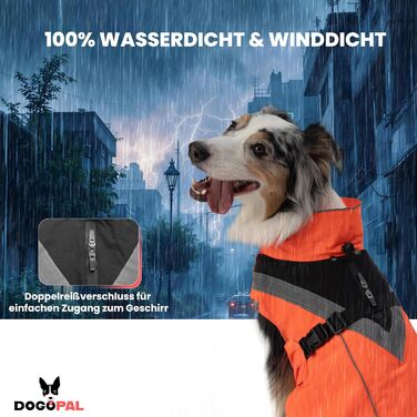 Водонепроникний дощовик для собак з винімним флісовим підкладкою, розмір L, помаранчевий