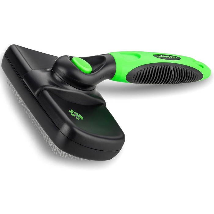 Щітка для собак та котів Golden Pets з автоочищенням. Підходить для короткої та довгої шерсті, для тварин різних розмірів. Швидке очищення та догляд + посібник.