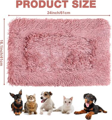 М'який килимок для собак та котів MICOOYO, 61x41 см, білий+рожевий, для маленьких собак, кошенят, миючий