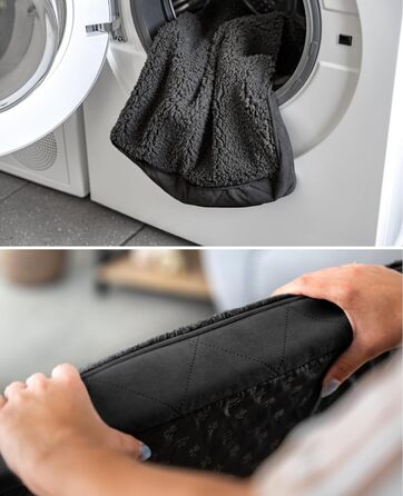 Ортопедичне ліжко для собак Lionto, 112x81x8 см, міцне, з м'яким плюшем, знімний та пральний чохол, водовідштовхувальне, для собак та котів, з нанесенням імені