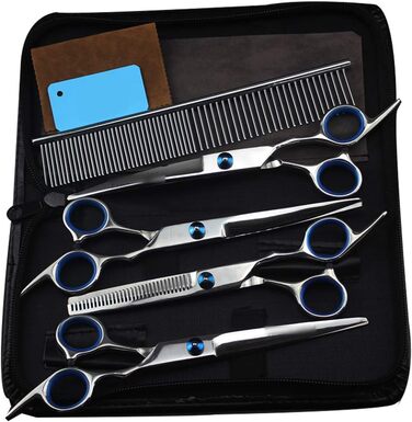 Набір професійних ножиць для грумінгу собак, Pet Grooming, сталевий триммер, догляд за шерстю, 6-дюймові ножиці, ножиці для розрідження, вигнутий гребінець