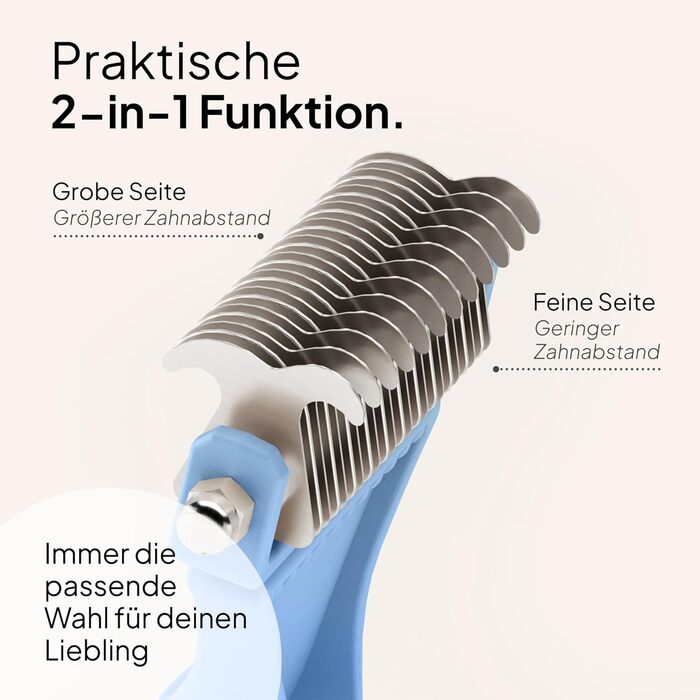 Гребінець для котів Pretty Paw®: м'яке видалення шерсті, проти ковтунів. Підходить для довгошерстих та короткошерстих котів. Масажна підшерсткова щітка. Нова, блакитна!