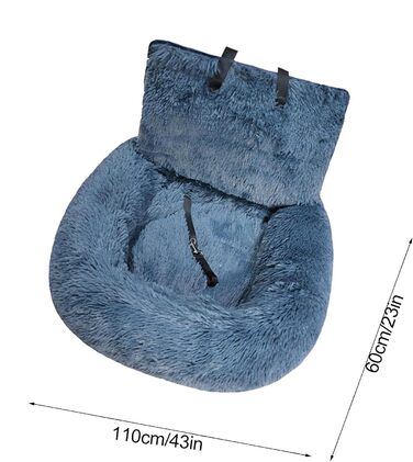 Автокрісло для собак, лежанка для собак у машину, авто лежанка для тварин, автокрісло для собак Fluff-y з ременем безпеки, авто лежанка для собак, автокошик для собак, знімне та пральне автокрісло для собак маленьких, середніх та великих (темно-сірий, вел