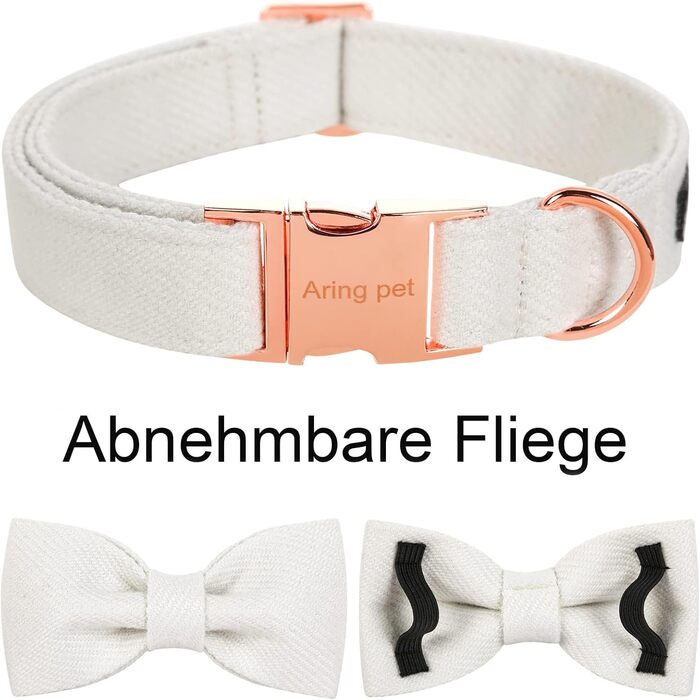 Яскравий різдвяний нашийник для собак Aring Pet, бавовняний нашийник з бантом, милий дизайн, подарунок з металевою застібкою для великих собак (S, білий)