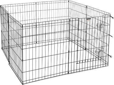 Складаний металевий вольєр Petmaker з дверцятами, 8 панелей 61×76 см, для собак, котів та дрібних тварин, для дому та вулиці