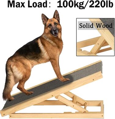 Дерев'яна рамка для собак та котів, складана, портативна, 4-ступенева, регульована висота, 100 x 40 см