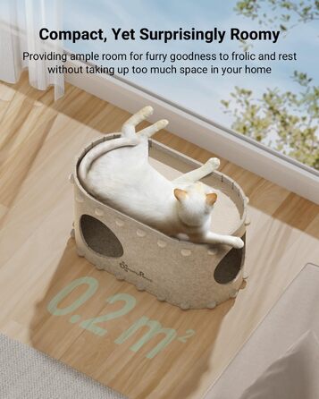 Котяча хатка DownyPaw PeekaPurr, сірий будиночок для котів