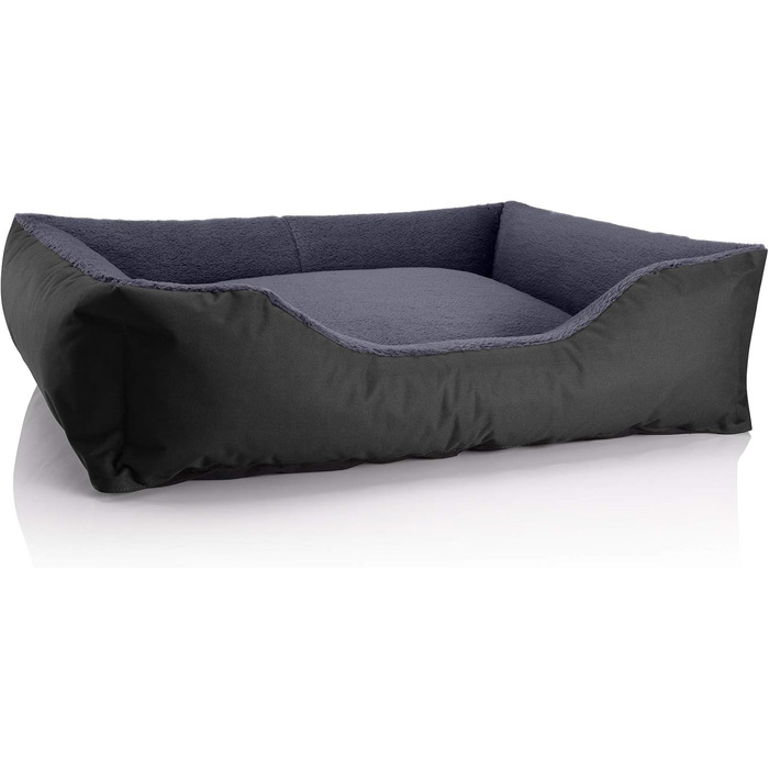 Крісло-ліжко для собак BedDog Teddy, чорно-сіре, XL, 100 x 85 x 23 см, Cordura & Microfaser-Velours