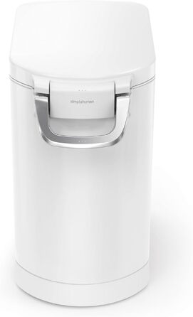 Контейнер для кормів для тварин simplehuman, стійкий до відбитків пальців, 25 л, біла сталь