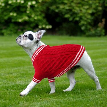 Теплий собачий светр LiebeDD з V-подібним вирізом для маленьких та середніх собак, червоний (M)