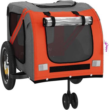 Причіп для велосипеда для собак Оранжево-чорний, Oxford-тканина та залізо, LH68839